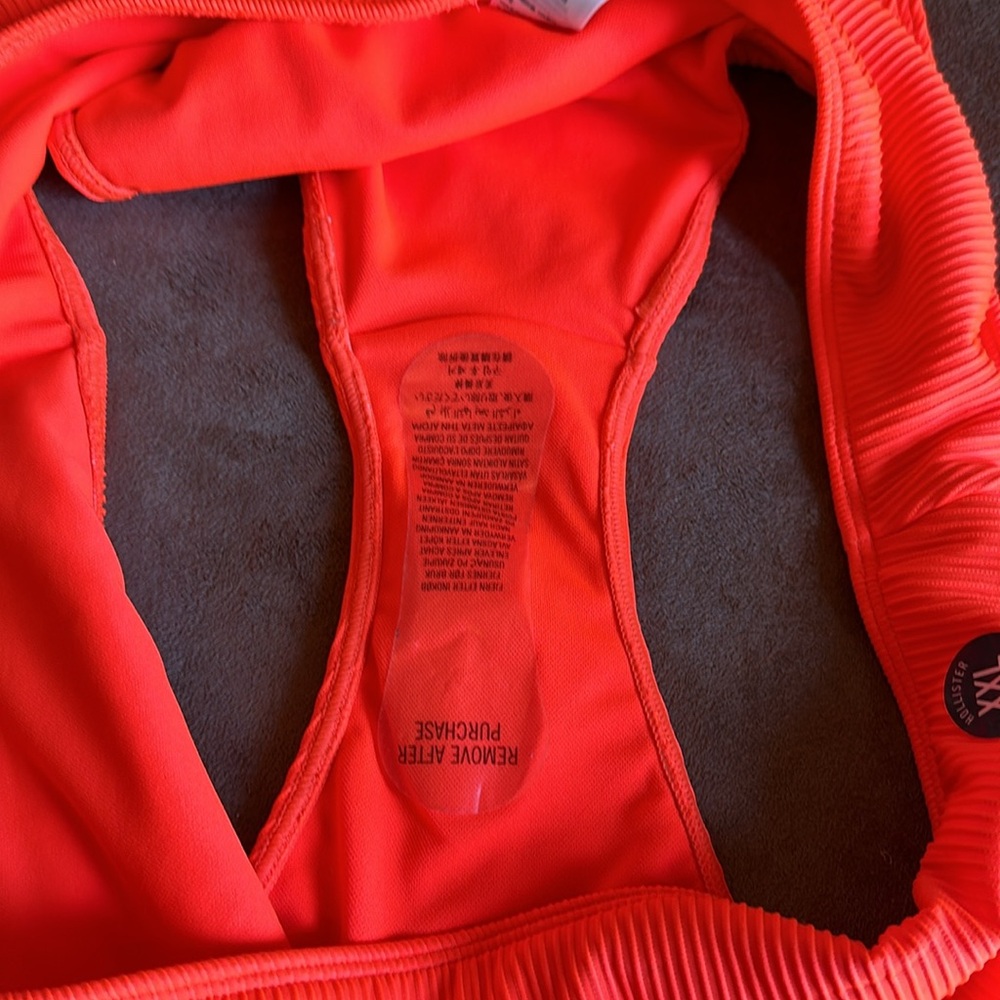 Hollister *NWOT* Women’s Neon Orange Ribbed Bikini Bottoms - Picture 10 of 15